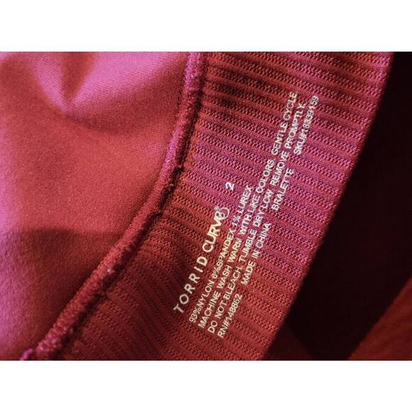 Torrid Seamless Rib Bralette Women's 2X Berry Glitter Pink Wireless Padded - Picture 4 of 5